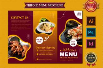 do any menu design, restaurant menu, price list in 24 hours