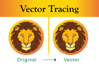 recreate logo or anything to vector tracing within 2 hours