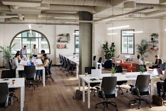 photorealistic 3d office interior renderings