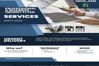 do urgent flyer, poster and marketing material  designs for business
