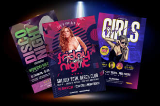 do event party club dance flyer poster in 6 hors