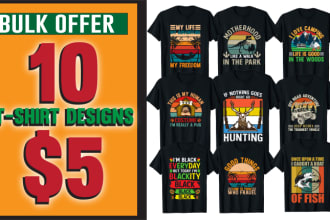 do bulk t shirt designs for merch, teespring and printfull