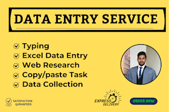 be virtual assistant for data entry, copy paste, typing and web research