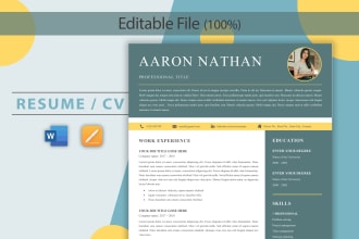 design your resume, CV in ms word within few hours