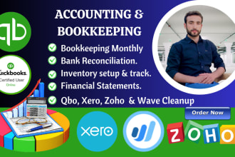 do accounting and bookkeeping in quickbooks, xero, and zoho