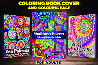 create customized adult coloring book interior and cover book for amazon kdp