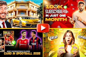 design an attractive clickbait youtube thumbnail in 8 hrs