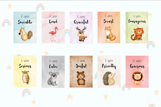 design beautiful affirmation cards for kids