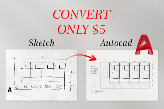 convert sketch to blueprint autocad, draft architecture