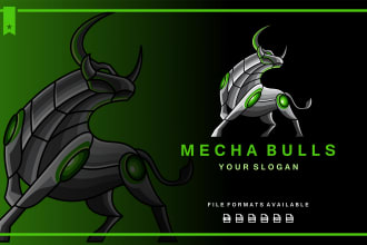 create a mecha robot animal mascot logo design