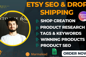setup, etsy shop products, affordable, seo sales listings expert manager