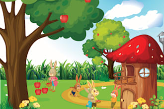 draw kids story book illustration for your children