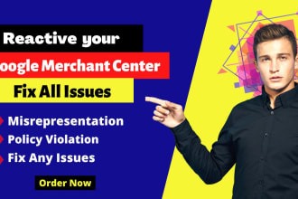 setup, fix, reactive google merchant center suspension and all errors