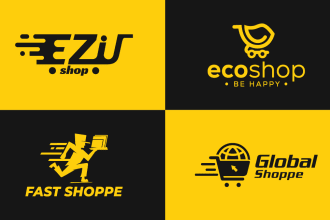 design an innovative ecommerce store logo, amazon, etsy, shopify brand identity