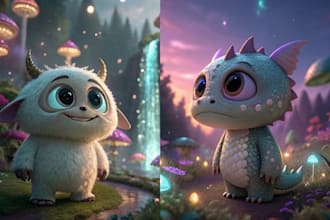 create cute little monster 3d using ai generated software
