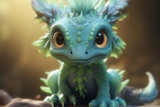 create cute little monster 3d using ai generated software