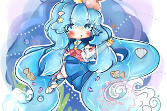 draw you cute chibi art of your character
