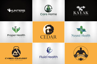 design natural wellness health healthcare fitness gym yoga medical sports logo