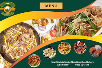design menu cards for your business or restaurant