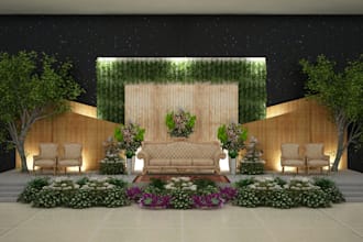 do 3d wedding decoration design and concept