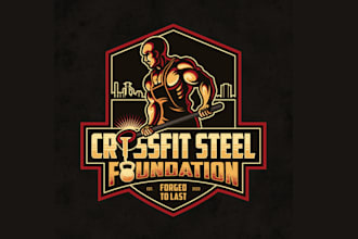 design physical, fitness, gym, bodybuilding logo