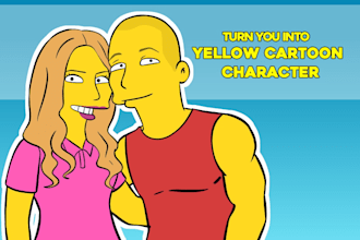 draw you in yellow cartoon character style