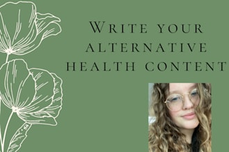 write your alternative health content