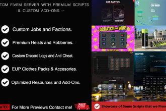develop a custom fivem server with premium scripts