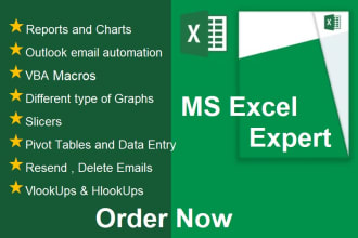 create excel charts, graphs , pivot tables, vba automation