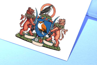 wonderful family crest and coat of arms logo  design for you