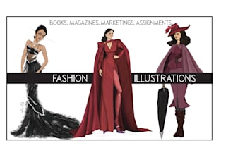 draw fashion or editorial illustration sketch in procreate