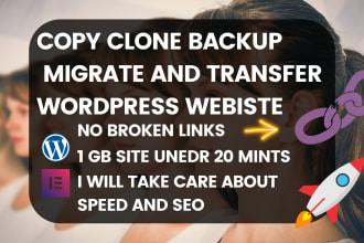 copy, clone, backup, migrate, and transfer wordpress website,blog with elementor