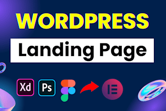create wordpress landing page, elementor landing page, or website landing page