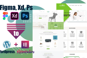 convert your figma, xd, and PSD to elementor, wordpress