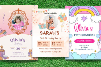 design kids birthday flyer kids party invitations within 6 hrs