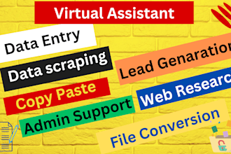be your virtual assistant all admin support for 3 hours
