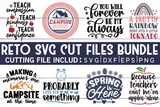 provide reto svg cut files design bundle for etsy and others