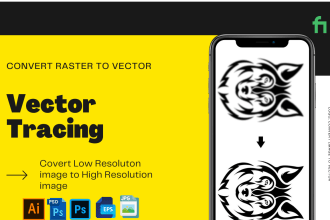 redraw, convert to vector trace logo, dxf, vectorize