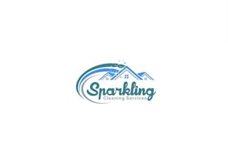 do original best quality nice sparkling cleaning service logo in 1 day