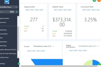 setup agent CRM account create funnel workflow email automation migrate contacts