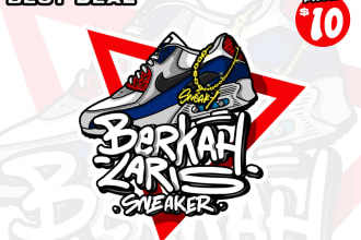 do create sneakers design theme in graffiti style
