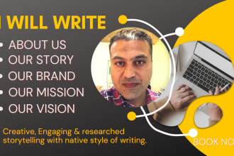 write creative, engaging, and researched about us, story