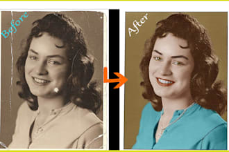 do restore, colorize, repair and retouch old photos
