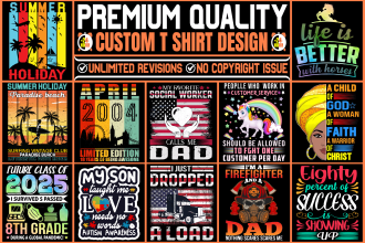 do custom t shirt design vintage retro and bulk t shirt design 24 hours