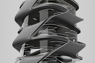 design futuristic 3d buildings