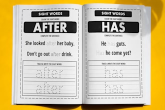 create sight words interior book, activity book
