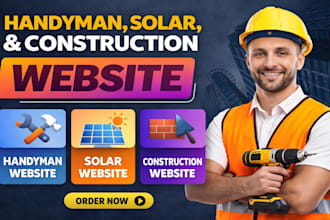 design handyman, solar, cleaning, junk removal, painting, construction website