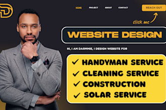 design handyman, solar, cleaning, junk removal, painting, construction website