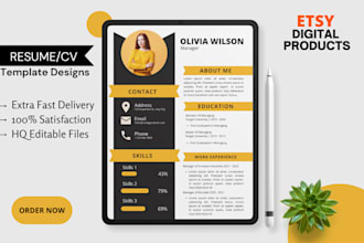 do canva resume templates for etsy digital products, cv templates