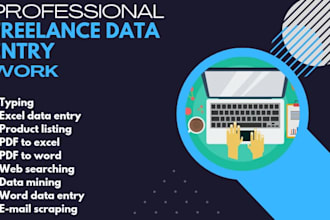 be your virtual assistant for data entry, typing work